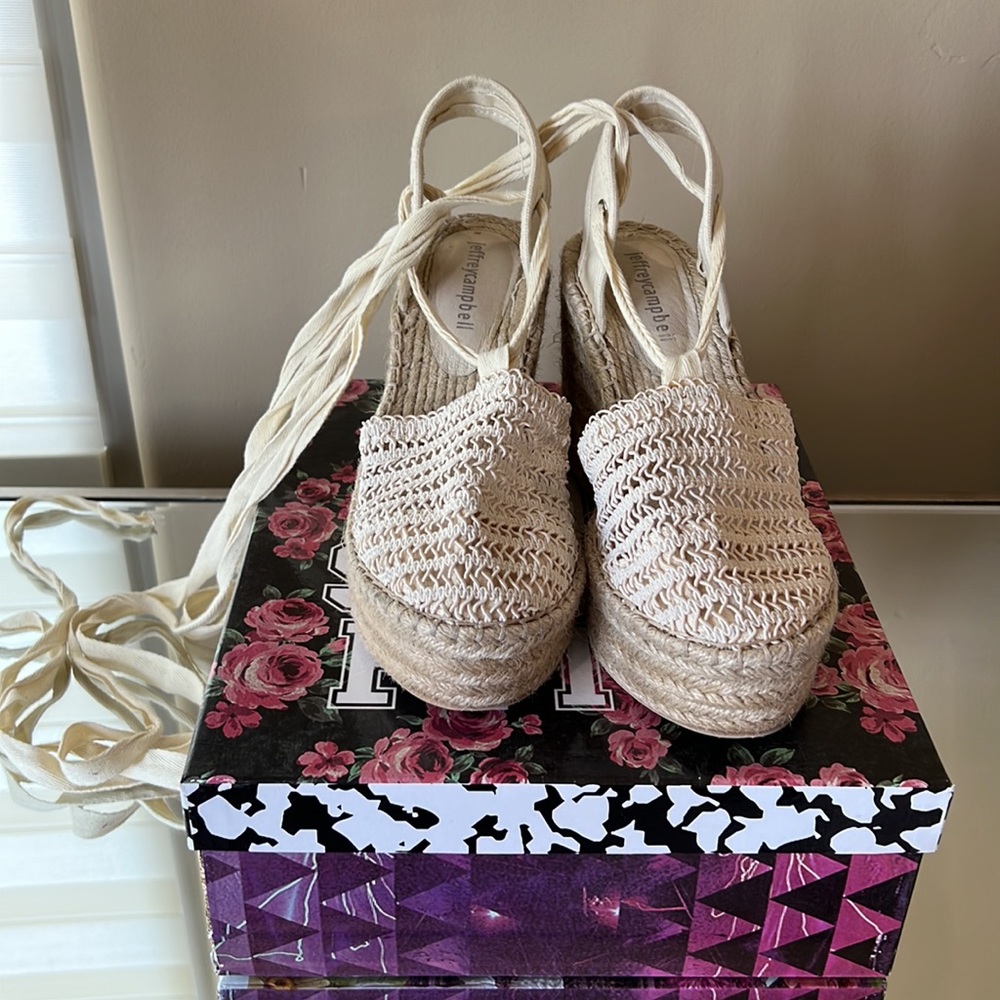 Jeffery Campbell long lace up wedge